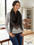 Inc International Concepts Ombre Metallic Foil Oversized Square Scarf Black