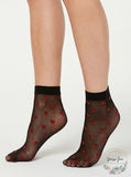INC International Concepts 1 Pair Sheer Heart Anklet Socks,One Size