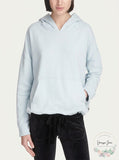 Dkny Sport French Terry Velvet-Tie Hoodie, Surreal, Size Small