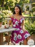 City Studios Juniors Off-the-Shoulder Floral-Print Dress, Size 7
