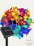 Lightsmax Outdoor 22 Ft. Solar Flower Mini Bulb 50 Led String Light Multi-Color