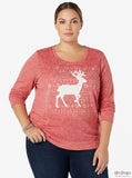 Style & Co Plus Size Reindeer Sweatshirt, Size 3X