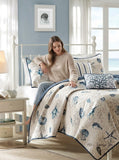 Madison Park Nantucket Coastal Quilted Coverlet Set, King, Blue