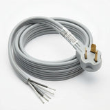 Prime RD100304 3-Pole 3-Wire SRDT 30A 125/250-Volt Dryer Cord, Gray, 4-Feet