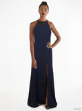 Emerald Sundae Juniors Lace-Trim Halter Dress, Navy, Size XS