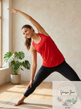 Fabletics Red Open-Back Mariela Tank, Size Large
