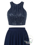 B. Darlin Juniors Sequined Crop Top, Navy, 9/10