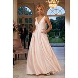 Blondie Nites Juniors Satin V-Neck Gown, Size 1