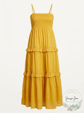 Inc Cotton Smocked Tiered Maxi Dress, Size XXL