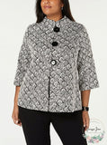 Jm Collection Plus Size Foil-Print Jacket Size 1X
