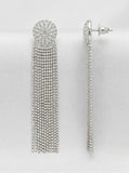 Aqua Crystal Fringe Drop Earrings