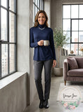 Style and Co Mock-Neck High-Low Top, Size Large