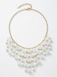 Inc Gold-Tone Bead and Imitation Pearl Shaky Flower  Necklace