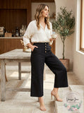 Inc International Concepts Plus Size Button-Front Culotte Pants, Size 28W