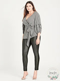 City Chic My Desire Check Print Wrap Top, Size Medium