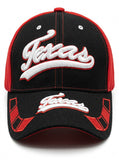 Texas Red & Black 3D Embroidered Baseball Cap, Hat