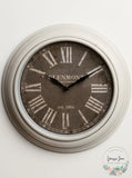 Patton Wall Decor 12 Inch Traditional White Wash Roman Numeral Clock