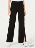 Almost Famous Juniors Faux Pearl-Trimmed Wide-Leg Pants, Size XS
