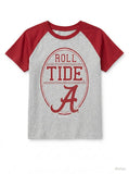 NCAA Cotton Willy Boys Raglan Short Sleeve Tee Alabama Crimson Tide, Size 6