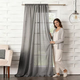 No. 918 1-Panel Lourdes Crushed Sheer Window Curtain, Grey, 59X84