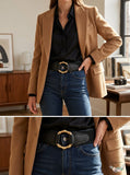 I.N.C. Bamboo Buckle Faux Leather Stretch Belt, Size M-L