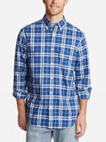 Nautica Mens Classic Fit Stretch Poplin Shirt In Plaid, Size Large