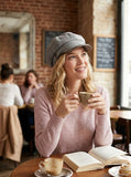 I.N.C.  Windowpane-Plaid Newsboy Cap