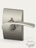 Schlage Merano Right Handed Lever Non Turning Lock Satin Nickel New