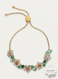 Charter Club Gold-Tone Crystal and Stone Flower Slider Bracelet
