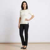 Lauren Ralph Lauren Velvet-Trim Boatneck Top, Size Medium