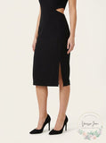 AQUA Womens Black Cutout Sleeveless Keyhole Sheath Cocktail Dress Size XS