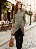 International Concepts Womens Twist Front High-Low Tunic Top,Size Large