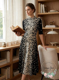 Alfani Dot-Print Tie-Neck Dress Black and White, Size Small