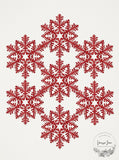 Amscan Snowflake 11Inches Decorations, Glitter Red, 11/Pack