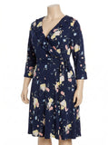 Leota Plus Felicity Floral-Print Faux-Wrap Dress, Size 3X