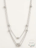 Inc Silver-Tone Pave Fireball Strand Necklace