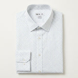 Bar III Mens Dot Print Button Down Dress Shirt, White, Size Large