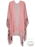 Rebecca Minkoff Womens Sweater One Shibori Paisley Ruana Wrap Pink One Size