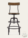 Home Decorators Collection Hamrick Industrial Adjustable Height Bar Stool, Black