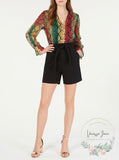 INC Solid Paperbag Shorts, Size 10