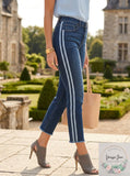 Style & Co Cropped Varsity-Stripe Jeans, Size 12