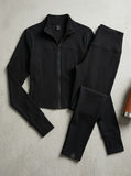 Lviefent Womens Lightweight Full Zip Running Jacket Slim Fit, Black, XL