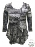 Jm Collection Abstract-Print Top,size Small