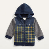 First Impressions Boys Hooded Patchwork Jacket, Size 12Months