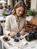 Unique Design Lens Cap Bundle, 3 Pcs 77mm Center Pinch Lens Cap and Cap Keeper