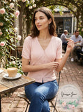 American Rag Juniors Ruched-Sleeve Rib-Knit Velvet Top