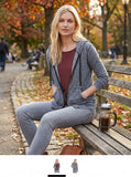 LAmade Women's Burnout French Terry Zingne Hoodie, Raven, Small