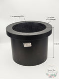 HDPE Flanged Adapter 11 in opening, 15 in Rad. 11 in H
