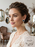 Thalia Sodi Gold-Tone Rose-Cross and Heart Stud Drop Earrings