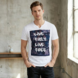I-n-c Mens Live Fast Live Graphic T-Shirt - Small